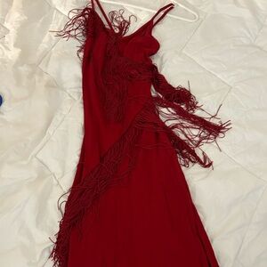 GORGEOUS red fringe dress